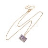 Brass Enamel Book Pendant Necklaces for Women KK-CBAF5B9-01G-02-2
