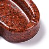 Resin with Natural Red Jasper Chip Stones Ashtray DJEW-F015-03B-2