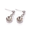 Non-Tarnish 201 Stainless Steel Stud Earring Settings STAS-L226-018E-P-1