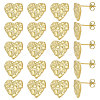 10 Pairs Brass Stud Earrings EJEW-PH0001-52A-1
