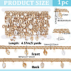 5 Yards Polyester Thread & Plastic Shell Beaded Trim Ribbon OCOR-PH0007-74B-2