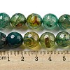 Faceted Natural Dragon Veins Agate Beads Strands G-F447-12mm-P04-5