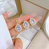 Brass Micro Pave Cubic Zirconia Pendant Necklace & Stud Earrings WG7AC39-48-1