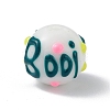 Opaque Painted Glass Beads GLAA-B001-01F-1