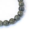Natural Serpentine/Green Lace Stone Round Bead Strands G-E334-8mm-14-2