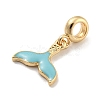 Rack Plating Alloy Enamel Fishtail European Dangle Charms FIND-B034-49G-03-2