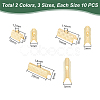 60Pcs 6 Style 304 Stainless Steel Ribbon Crimp Ends STAS-UN0055-92-3