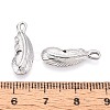304 Stainless Steel Feather Pendants STAS-T067-48P-3