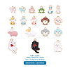 72Pcs 18 Style Alloy Enamel Pendants ENAM-CW0001-10-5