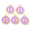 Golden Plated Alloy Enamel Charms ENAM-S118-10H-2