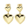 Rack Plating Brass Heart Dangle Stud Earring EJEW-H099-03G-1