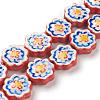 Handmade Porcelain Flower Beads Strands PORC-G006-14D-1