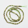 Faceted Natural Green Garnet Round Bead Strands G-I156-03-2