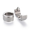 Tarnish Resistant Textured 304 Stainless Steel Huggie Hoop Earrings LS-EJEW-L252-017P-2