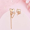 Clear Cubic Zirconia Heart with Moon & Star Asymmetrical Earrings JE968A-4