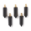 Faceted Natural Black Agate Pointed Pendants G-H252-F05-1