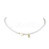 Brass Micro Pave Grade AAA Cubic Zirconia Letter Pendant Necklaces NJEW-JN04771-15-1