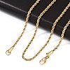 Unisex PVD Vacuum Plating 304 Stainless Steel Rope Chain Necklaces STAS-D0002-33G-1