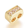 Brass Micro Pave Cubic Zirconia Slide Charms ZIRC-G166-33-2