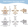 20Pcs 2 Colors Rack Plating Brass Micro Pave Clear Cubic Zirconia Charms KK-PH0009-43-2