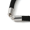Milan Cord & 202 Stainless Steel Bracelets Making MAK-H004-01B-P01-2