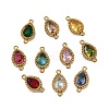 Ion Plating(IP) 304 Stainless Steel Cubic Zirconia Teardrop Links Connector Charms STAS-K256-23G-1