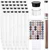 50Pcs Transparent Tube Plastic Bead Containers with Lids & 2 Styles Blank Paper Stickers FIND-GA0008-27-1