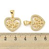 Brass Micro Pave Clear Cubic Zirconia Pendants ZIRC-P113-07D-G-3