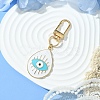 Teardrop with Evil Eye Alloy Enamel Pendant Decorations HJEW-YW00017-02-1