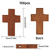 100Pcs Wooden Pendants WOOD-SC0001-38-2