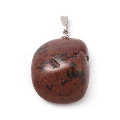 Natural Mahogany Obsidian Pendants G-K302-B03-1