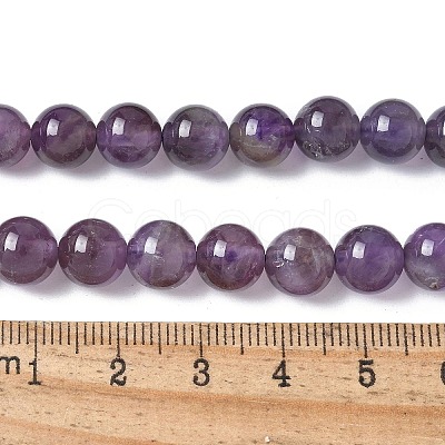 Natural Amethyst Beads Strands X-G-M445-8MM-01B-1