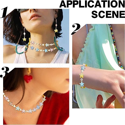 100Pcs Two Tone Transparent Glass Beads GLAA-CJ0001-84-1