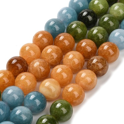 Natural White Jade Beads Strands G-Z097-A01-10mm-C-1