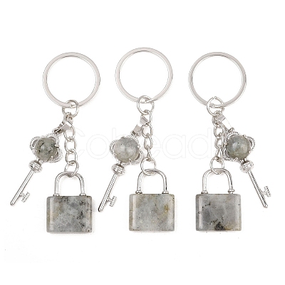 Natural Labradorite Pendant Keychains KEYC-A016-01P-14-1