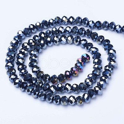 Electroplate Glass Beads Strands EGLA-A034-P10mm-B01-1