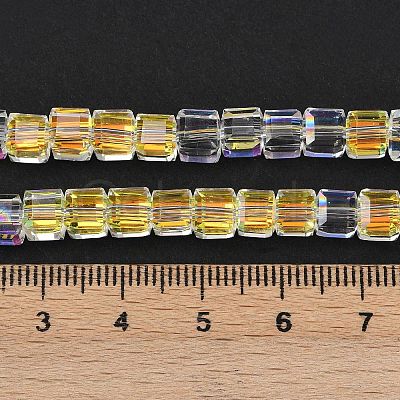 Electroplate Transparent Glass Beads Strands EGLA-B011-07A-AB06-1