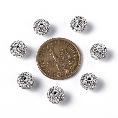 Grade A Rhinestone Pave Disco Ball Beads RB-Q102-12-1
