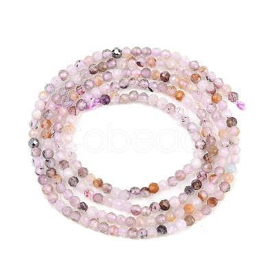 Natural Purple Rutilated Quartz Beads Strands G-RM250104-D7-1