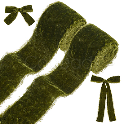 Velvet Frayed Fringe Ribbon OCOR-WH0082-485A-1