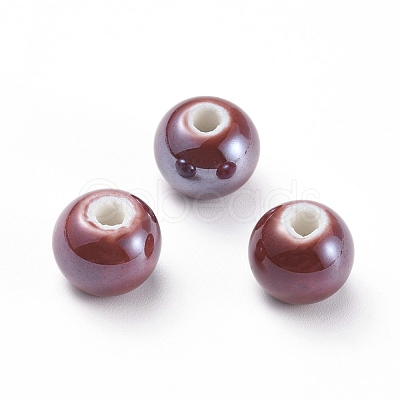 Glazed Porcelain Beads PORC-D001-10mm-25-1