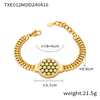 304 Stainless Steel Micro Pave Clear Cubic Zirconia Link Bracelets FS-WG92196-01-1