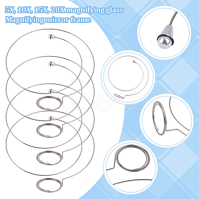 4Pcs 4 Styles Plastic & Glass Magnifier FIND-DR0001-56-1