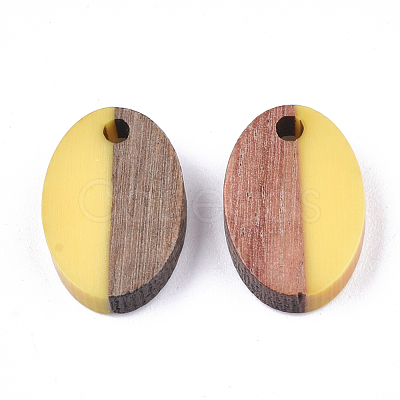 Resin & Walnut Wood Pendants RESI-S358-30H-1