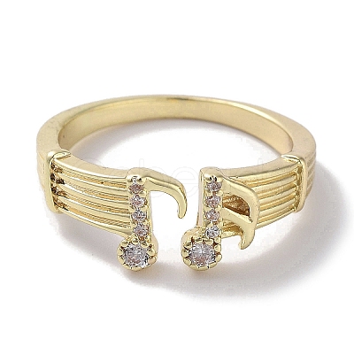 Brass Micro Pave Cubic Zirconia Cuff Rings RJEW-G310-10G-1