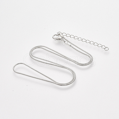 Brass Round Snake Chain Necklace Making X-MAK-T006-11A-P-1