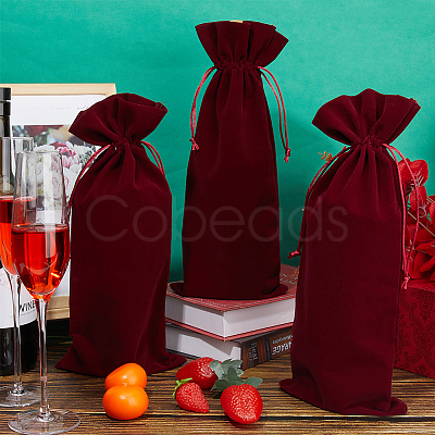 4Pcs Velvet Wine Bottle Packing Pouches ABAG-BBC0001-13B-1