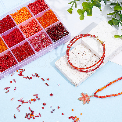 15 Styles Glass Seed & Bugle Beads SEED-PA0001-14E-1