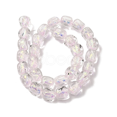 Handmade Foil Lampwork Beads Strands FOIL-C002-01G-1