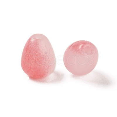 Opaque Spray Painted Glass Beads GLAA-D006-09-1